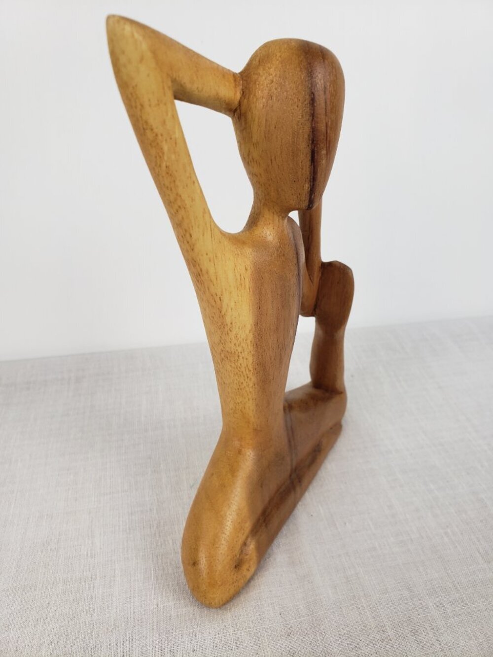 Novica Wood Statue Figurine Stretching Woman Ballet Dancer Yoga Pose - Picture 2 of 6